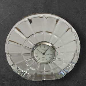1980s Mikasa Crystal Mantle or
Desk Clock